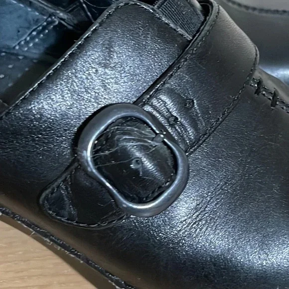 Dansko Women's Western Clogs Sz 6 Black Leather Button Professional Work Shoes - Picture 2 of 16